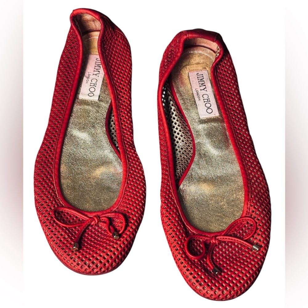 Jimmy Choo Red Flats